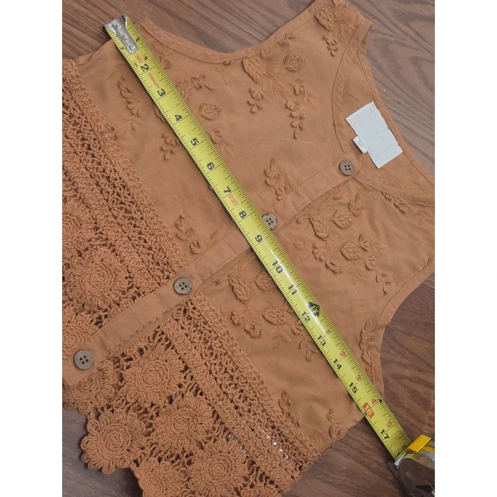 Zara Kids Girls Ginger Brown Embroidered Crochet Lace 2 Piece Set 13-14 164cm